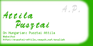attila pusztai business card